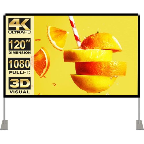 ChenQuanSarl-cran De Projection Avec Support 120 Pouces 16 9 Hd 4K Écran De Projection Intérieur Extérieur Pour Cinéma Maison Écran De Projection 3D À Pliage Rapide Avec Support