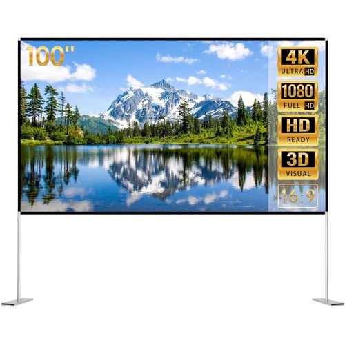 ChenQuanSarl-cran De Projection 100 Pouces 16 9 Ecran Projecteur Pliable Lavable Résistant Portable, 4K Hd Ecran Projecteur Avec Sac Portatif Pour Cinéma Maison Bureau Voyage