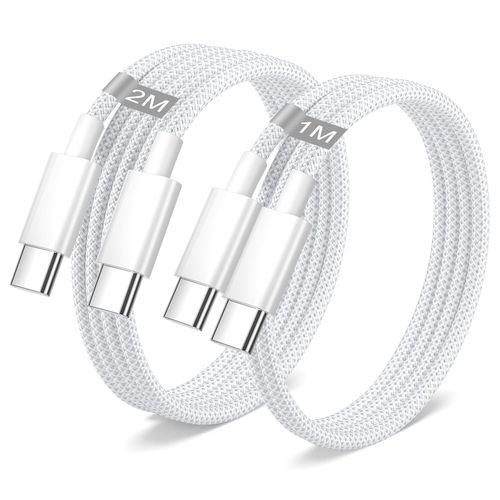 BAERTMY-Iphone 15 16 Câble Usb C Charge Rapide [1M+2M Lot De 2], 60W Nylon Cable Chargeur Type C Cordon Usb-C Cable Pour Apple Iphone 15 16 Pro Max/Plus,Ipad Pro/Air/Mini 7 6