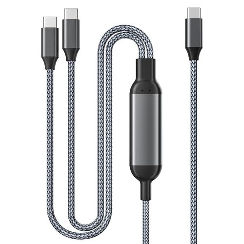 BAERTMY-Chargeur Cable Multi Usb C 1,8M,Usbc Vers Usbc Câble Double Usb C 2 En 1 Pour Iphone 16 15 Pro Max,Macbook,Ipad 10 Mini 6 7,Samsung Galaxy S25 S24 S23 Ultra,A54 A53,Tab S9