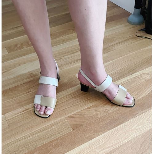 Sandales Cuir Crème & Beige Marco 39