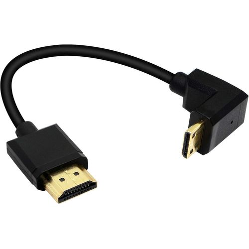 BAERTMY-Mini Câble Hdmi Vers Hdmi 15 Cm 90 Degrés Haute Vitesse 4K Mini Hdmi Mâle Vers Hdmi Mâle Cordon Court Prend En Charge Ethernet, 3D, Retour Audio(Black Down)