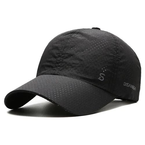 Casquette De Course Pour Hommes,Séchage Rapide, Respirant, Langue De Canard, Plein Air, Soleil, Pêche D'été, Casquette De Baseball-Réglable-Noir