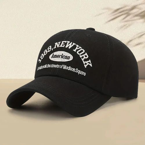 Casquette De Baseball Réglable Brodée Rétro, Chapeau De Soleil Décontracté Pour Hommes Et Femmes, Parfait Pour La Fête Du Dimanche Du Super Bowl--Mz1122-Bk