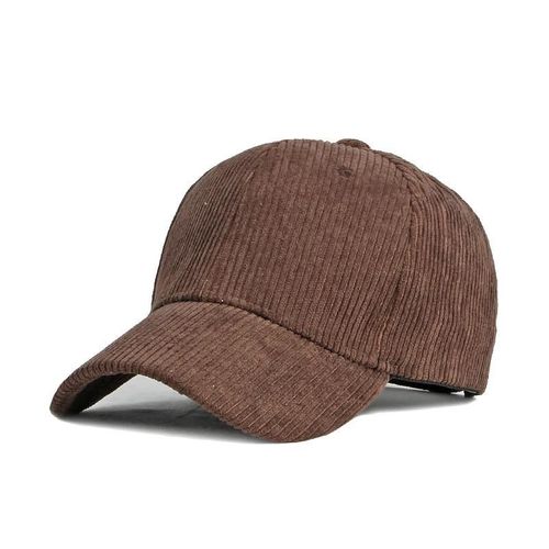 Casquette De Baseball En Velours Côtelé De Couleur Unie Pour Hommes Et Femmes, Casquette Simple En Bec De Canard, Nouvelle Collection Automne Et Hiver--Coffee