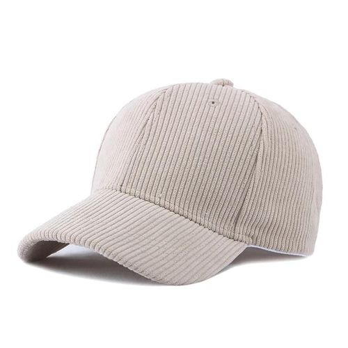 Casquette De Baseball En Velours Côtelé De Couleur Unie Pour Hommes Et Femmes, Casquette Simple En Bec De Canard, Nouvelle Collection Automne Et Hiver--Beige