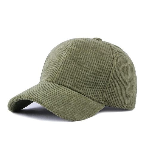 Casquette De Baseball En Velours Côtelé De Couleur Unie Pour Hommes Et Femmes, Casquette Simple En Bec De Canard, Nouvelle Collection Automne Et Hiver--Vert