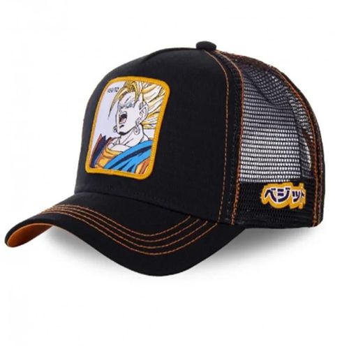 Casquette De Baseball Dragon Ball Pour Hommes, Tous Les Styles, Casquette À Visière Snapback, Casquette Hip-Hop Brodée, Pare-Soleil Réglable, Casquette En Maille Pour Camionneur-55-60cm-Vegito Noir