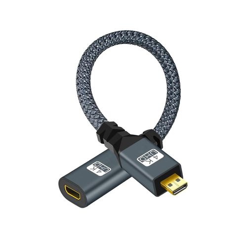 BAERTMY-Câble Adaptateur Micro Hdmi Mâle Vers Femelle, Câble Micro Hdmi Mâle Vers Micro Hdmi Femelle, Câble Micro Hdmi Type D Mâle Vers Femelle Compatible 3D/4K 1080P 20 Cm