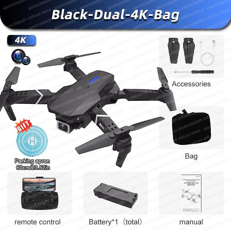 Drone X226 4K Avec écran 4.5" - Caméra Grand Angle Réglable - Moteur Brushless - Autonomie 15min - Pour Débutants