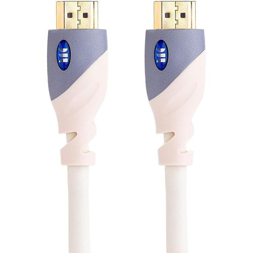 BAERTMY-- Câble Hdmi - Résolution 4K - Vidéo Hdr - 18 Gbps - Vitesse Éclair - Connecteurs V-Grip - Triple Blindage - 3,60 Mètres - Garanti À Vie - Blanc