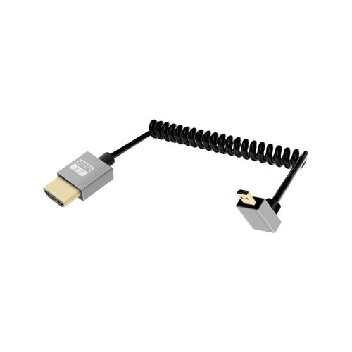 BAERTMY-Câble Enroulé 4K Micro Hdmi Vers Hdmi 2.2Ft, Câble Hdmi Vers Micro Hdmi Spiralé À Ressort, Câble Court 2,0 4K@120Hz 18Gbps Pour Appareil Photo/Caméscope/Hdtv/Tablette (Vers Le Haut)