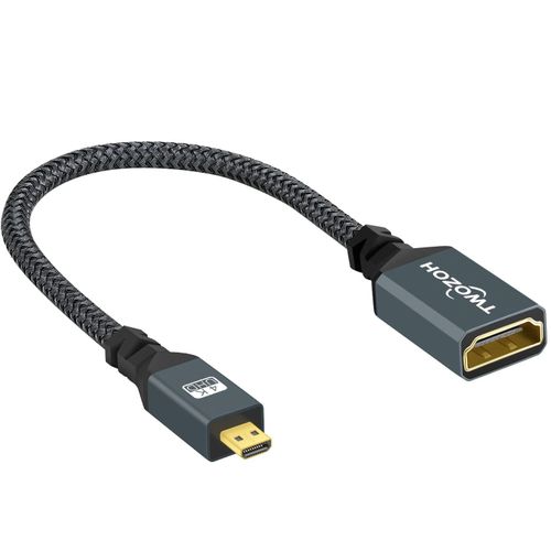 BAERTMY-Adaptateur Micro Hdmi Vers Hdmi, Câble Micro Hdmi Mâle Vers Hdmi Femelle Supporte 4K 3D 1080P (20Cm)