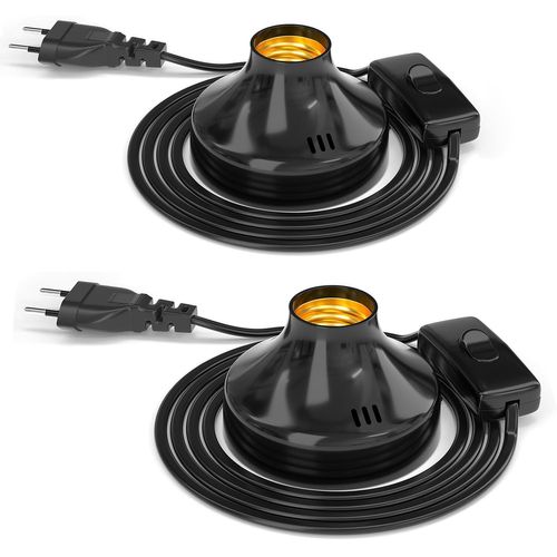 Asas-Lampe De Chevet Vintage E27 Avec Interrupteur À Câble,Jusqu'à 100w,Support Ampoule E27,Pour Salon,Chambre Et Bureau,Lampe De Chevet,Café,Bar(Sans Ampoule)