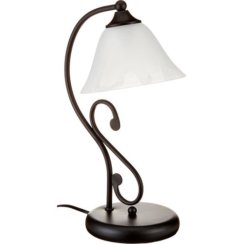 Asas-Lampe De Table En Verre Métal Noir Blanc Chevet Chambre H:38cm E27 Rustique Campagne Non-Éblouissante Intérieure Dorothea