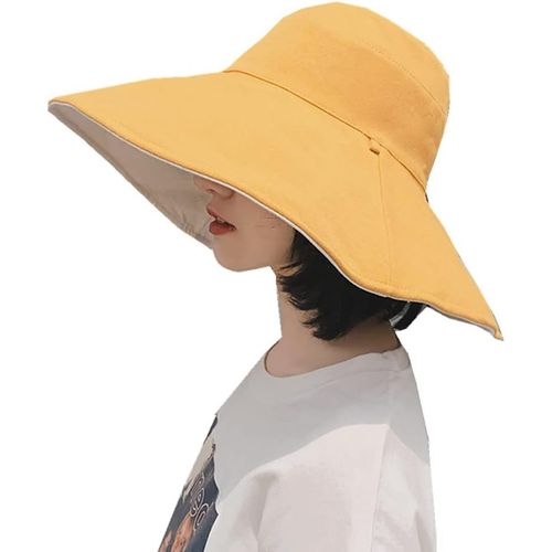 Asas-Femme Capeline Réversible Large Bord Chapeau De Soleil Anti-Uv Respirant Chapeau De Plage Protection Solaire Chapeau D¿Été Fille Upf 50+ Chapeau De Seau Pliable Pour Voyage Randonnée Pêche Cyclisme