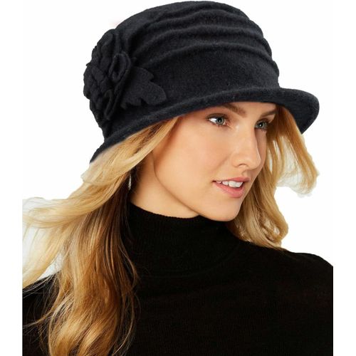 Asas-Chapeau Cloche Rond Pour Femme Vintage En Laine Style Années 1920