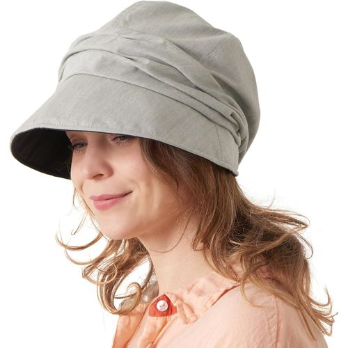 Asas-Chapeau Femme Soleil Ete Coton Bio-Casquette Gavroche Chimio À Bord Large Protection Spf