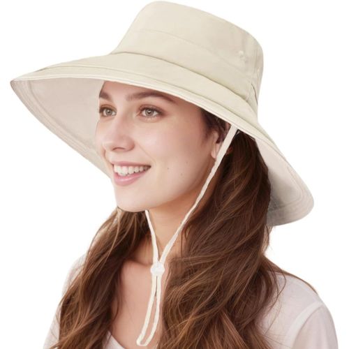 Asas-Chapeau De Soleil Femme Casquette À Large Bord Queue De Cheval,Chapeau Boonie Pliable Imperméable Pour Pêche Jardinage Randonnée Vacances D'été