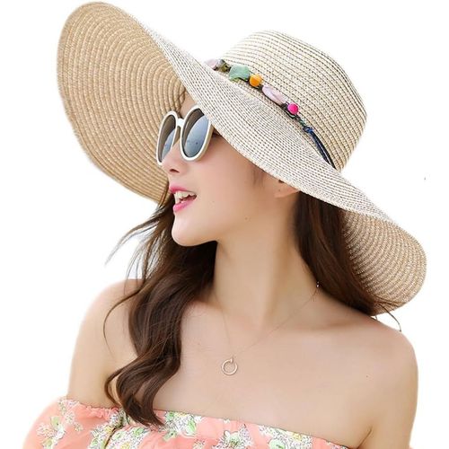 Asas-Adrinfly Chapeau De Paille Pliable À Large Bord Pour Femme-Accessoire De Plage-Protection Uv Upf 50+