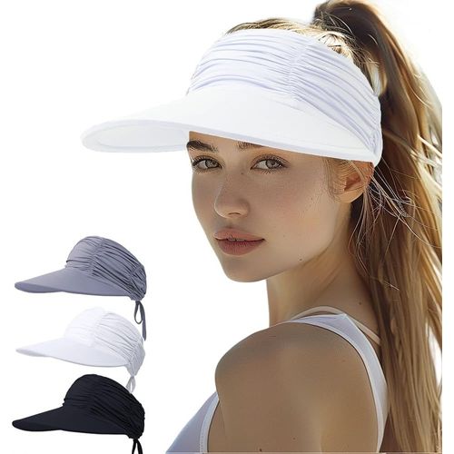 Asas-Casquette Femme Visiere Casquette Anti Uv Casquette Visière Large Bord Réglable Séchage Rapide Visière Chapeau De Soleil Léger