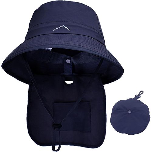 Asas-Pliable Chapeau De Soleil Femme Homme Avec Rabat De Cou Chapeau Anti Uv Étanche Outdoor Chapeau De Pêche Chapeau Respirant Séchage Rapide Chapeau Boonie 55-58cm