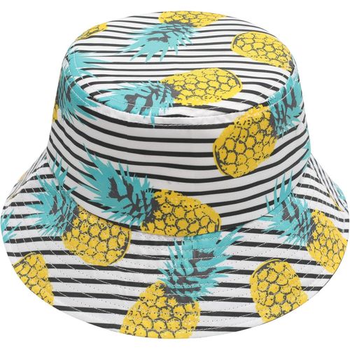 Asas-Womens Tribal Geometric Graffiti Print Canvas Bucket Hat Fishmen Cap