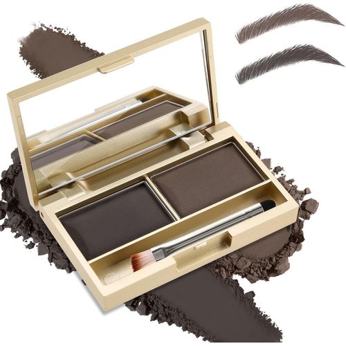 Asas-Eyebrow Powder Kit,2-Colorwaterproof Eyebrow Palette Makeup To Definer & Filler Brows,Eyebrow Color Powder Shape Natural Looking Brows-With Mirror Brush 