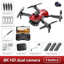 Noir-Dual4K-Bag-3B - Nouveau Drone Professionnel 8k, Caméra Hd 4k, Mini  Évitement D'obstacles, Photographie A