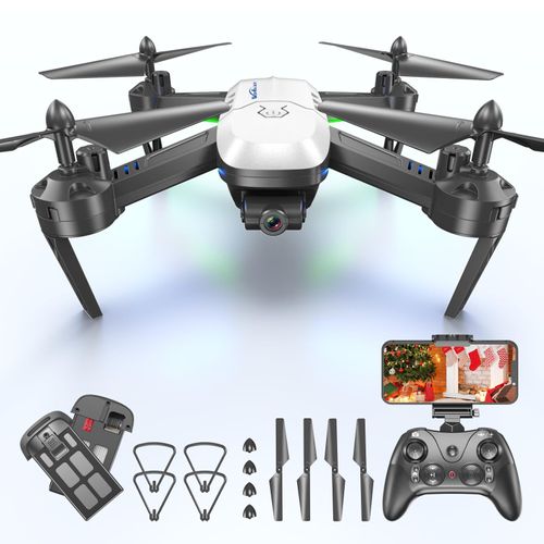 Wipkviey T6 Drone Avec Camera - Drones Fpv Hd 1080p Pour Enfants Adultes Débutants, Avec Vidéo En Direct Wifi, Maintien De L'altitude, Flip 3d, Capteur De Gravité, Contrôle Gestuel, Commande Vocale-Wipkviey