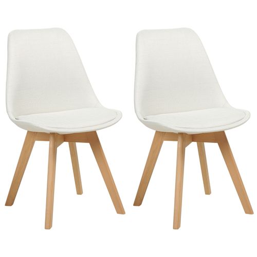 Lot De 2 Chaises De Salle À Manger En Tissu Blanc Cassé Dakota Ii