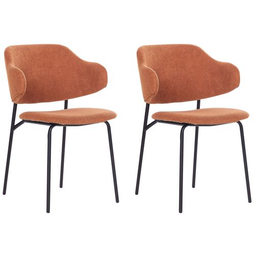 Tissu Chaise De Salle À Manger Set De 2 Orange Kenai