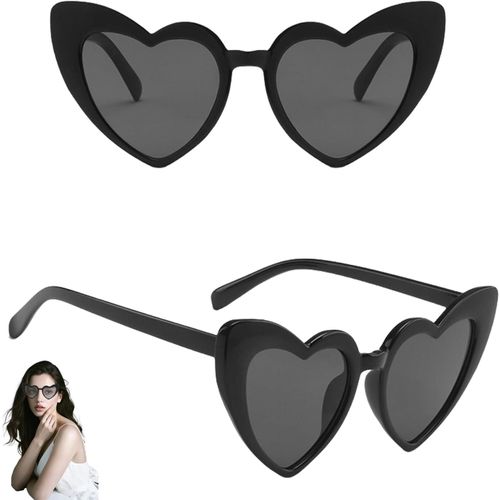 Asas-Lot De 2 Paires De Lunettes De Soleil En Forme De C?Ur-En Forme De C?Ur-Pour Femme-Noir Et Blanc-Pour Mariage-Pour Enfants