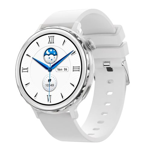 Montre Connectée Bluetooth Suivi Santé Gestion Appel Musique Linq Cadran Argent