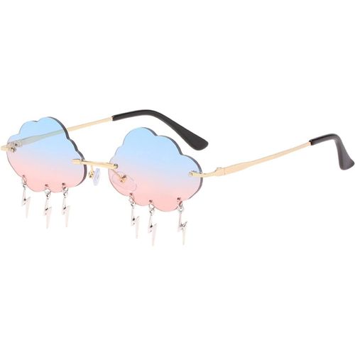 Asas-Lunettes De Soleil Sans Monture,1 Pièce Lunettes De Soleil Irrégulières En Métal,Lunettes De Fête De Fantaisie,Lunettes De Soleil Pour Femmes Créatives,Pour Anniversaires,Autres Activités