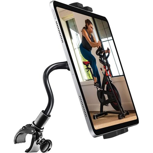 Asas-Support Tablette Vélo D'appartement,Porte Tablette Guidon À Col De Cygne Pour Tapis De Course/Spinning/Elliptique,Pour Ipad Pro Air Mini,Iphone,Galaxy,Lenovo,Huawei(4-12,9"")