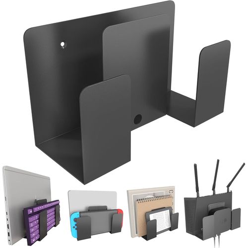 Asas-Support Mural Pour Ordinateur Portable Tablette Clavier-Design À 2 Couches¿Universelle Étagère Murale En Métal Pour 2 Appareils Épaisseur < 4cm,Pour Boîtier Tv,Routeur,Liseuse