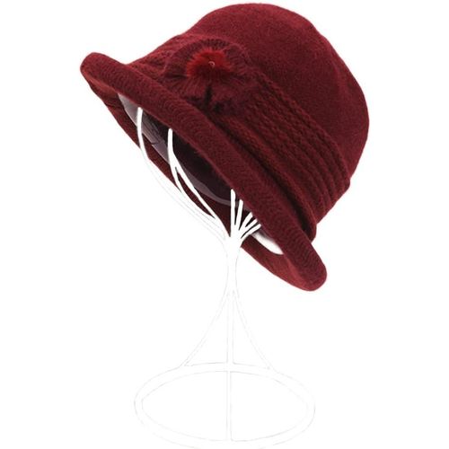 Asas-Chapeau Années 20 Femme,Automne Hiver Cloche En Laine Feutrine Tricotée Vintage 1930