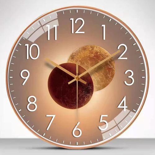 asas-Horloge Murale Moderne À Quartz Silencieuse-Sans Bruit De Tic-Tac-Horloge Murale Pour Salon,Chambre,Bureau-Doré-25cm