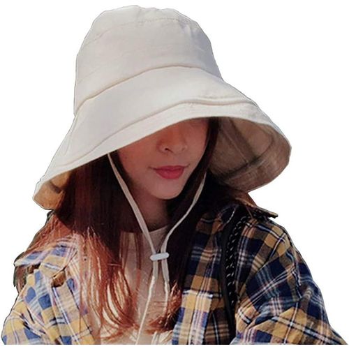 Asas-Chapeau De Plage Femme Chapeau D'été Pliable À Large Bord Capeline Plage Chapeau De Seau Chapeau De Jardin Spf Upf50