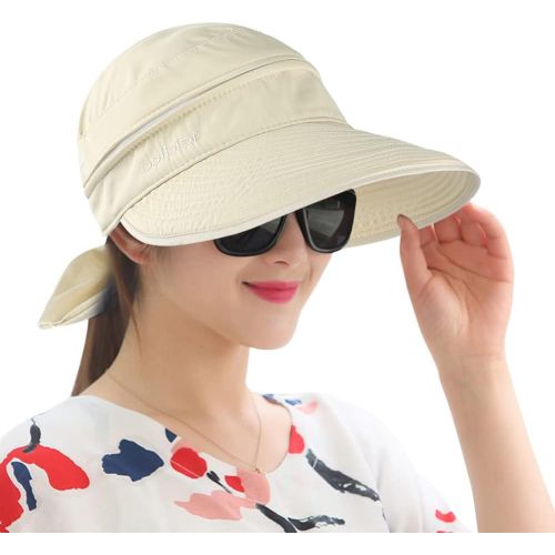 Asas-Chapeau De Soleil Femme Casquette Visière Sports Eté Multi-Usages Chapeau Vide Capeline À Large Bord Anti-Soleil Chapeau De Peche Melon Plage Casquette Cap Pour Golf Baseball Voyage Jardin