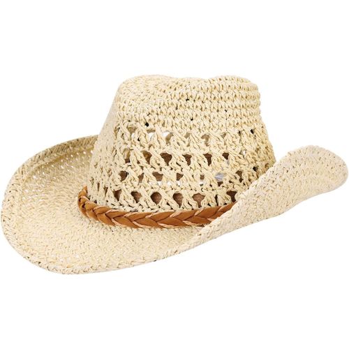 Asas-Chapeau De Paille Été Chapeau De Cowboy Panama Homme Capeline Femme Chapeau Dewestern Chapeau De Soleil Plage Large Bord Chapeau De Melon Roll Up Chapeau Jazz Vintage Casquettes Anti-Uv