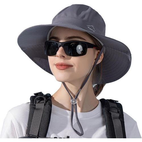 Asas-Chapeau Femme Soleil,Anti Uv Chapeau D'été Avec Trou Pour Queue De Cheval 8.5cm À Large Bord Casquette,Respirant Pliable Casquette Pour Randonnée Voyage