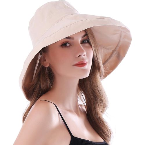 Asas-Chapeaux De Soleil À Bord Large Pour Femmes Anti Uv Chapeau D'été De Plage Pliable Casquette Respirant Avec Corde,Boonie Chapeau De Pêcheur De Voyage Upf 50+ Protection