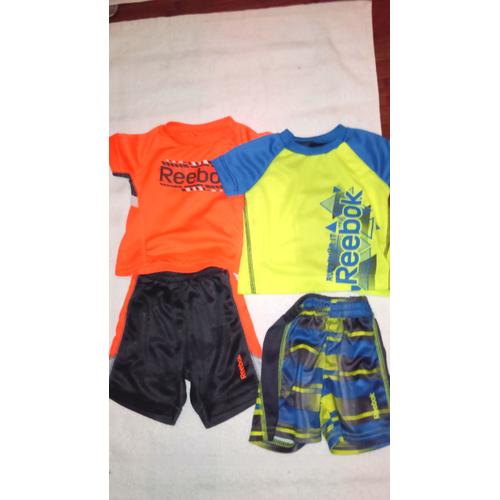 2 Ensembles Sport Bébé Garçon Short + Haut "Reebok" Taille 0/3 Mois Idée Cadeau