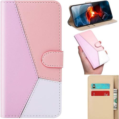 Coque Pour Samsung Galaxy J5 2016, Multicolore Housse Protection Faux Cuir Flip Cover Étui Wallet Case Avec Supporter Fermeture Aimantée Titulaire De La Carte De Crédit - Rose