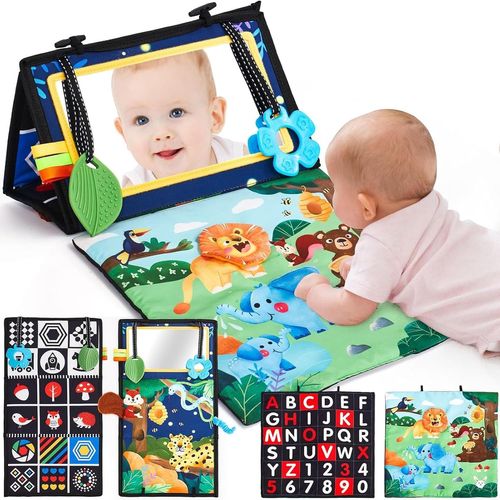 NAERYUT-Jouet D'Éveil Bébé 6 Mois Avec Miroir Éveil Montessori Noir Et Blanc Jouets Sensoriels Pour Tout-Petits,Cadeau Pour Bébé Naissance Fille Garcon 0 3 6 12 Mois