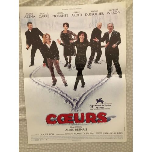 Coeurs - Affiche De Cinéma Originale - Etat Neuf, Jamais Affichée - Format 40x60 Cm - Film De Alain Resnais, Avec Sabine Azéma, Pierre Arditi, Isabelle Carré, Lambert Wilson - Poster - Année 2006