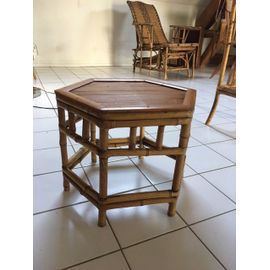 Table Basse Vintage En Bambou