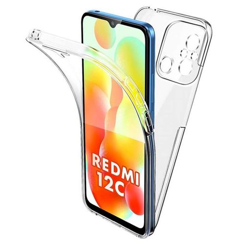 Coque Pour Xiaomi Redmi 12c / Redmi 11a / Poco C55 - Housse Etui Silicone Gel 360 Integrale + Film Ecran - Transparent